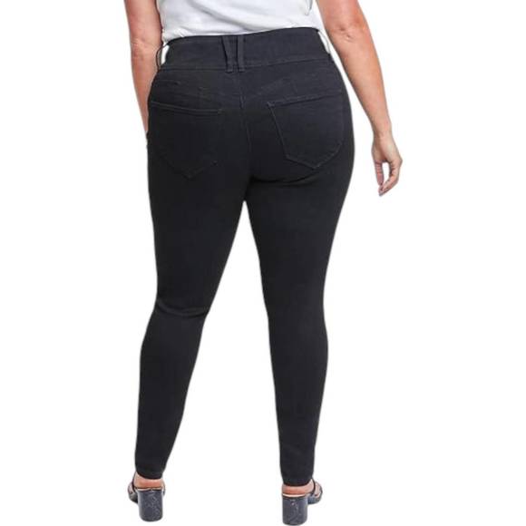 NEW YMI 3 button signature slim skinny jeans - plus in black - Picture 2 of 4